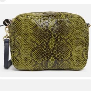 Clare V Midi Sac Green Python Navy Strap